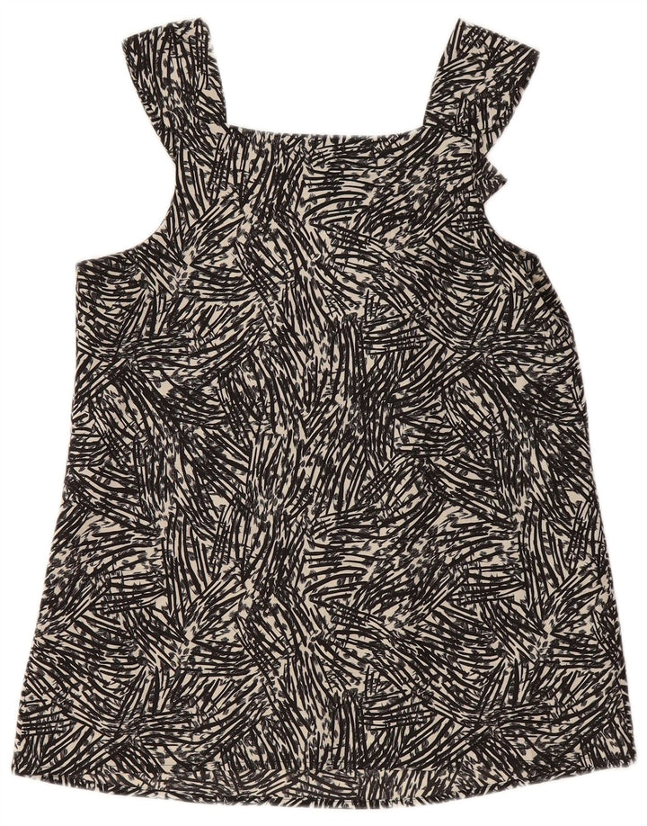 MOSSIMO Damen-Bluse mit abstraktem Muster, ärmellos, Gr. 6, XS, Schwarz