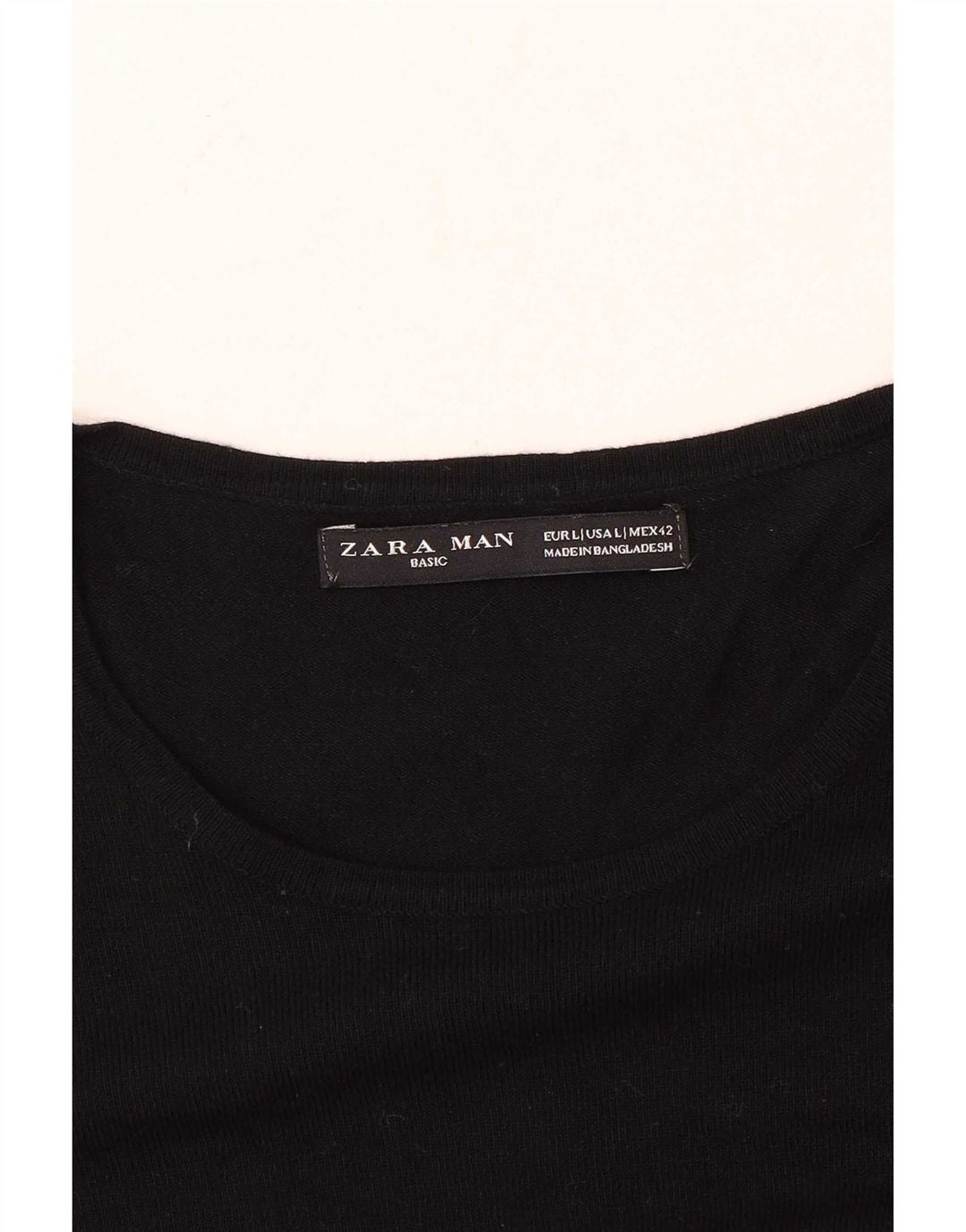 Zara Herren-Pullover mit Rundhalsausschnitt, Größe L, Schwarz