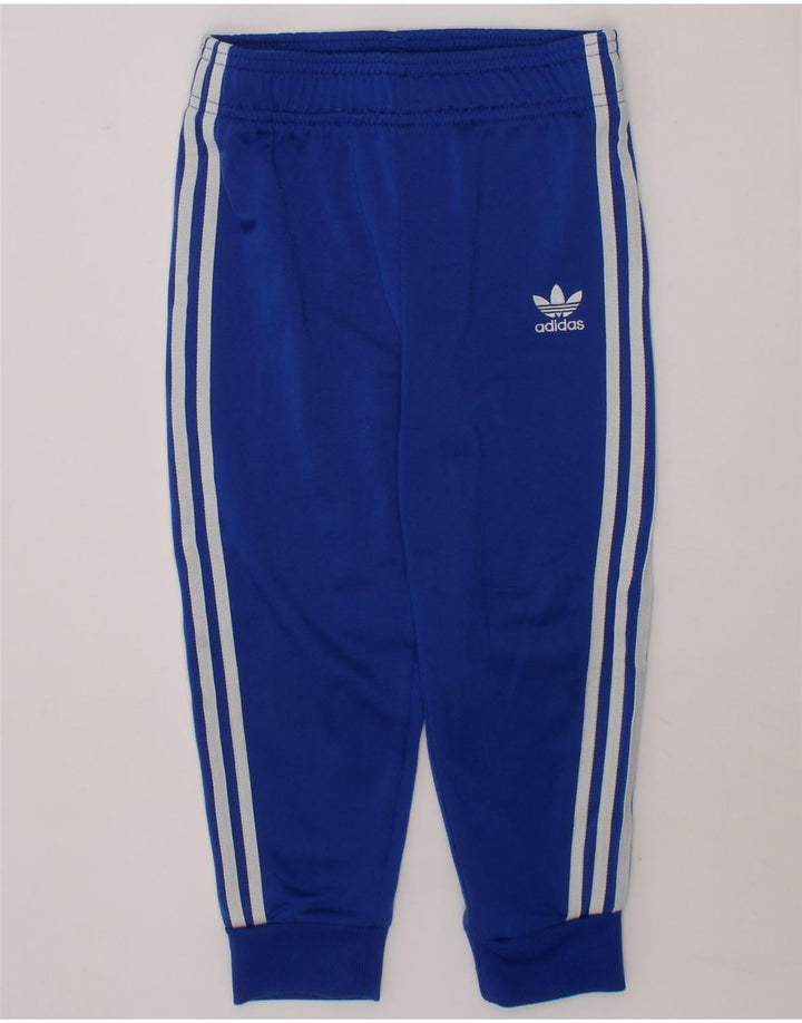 ADIDAS Boys Graphic Tracksuit Trousers Joggers 3-4 Years  Blue Polyester Vintage Adidas and Second-Hand Adidas from Messina Hembry 