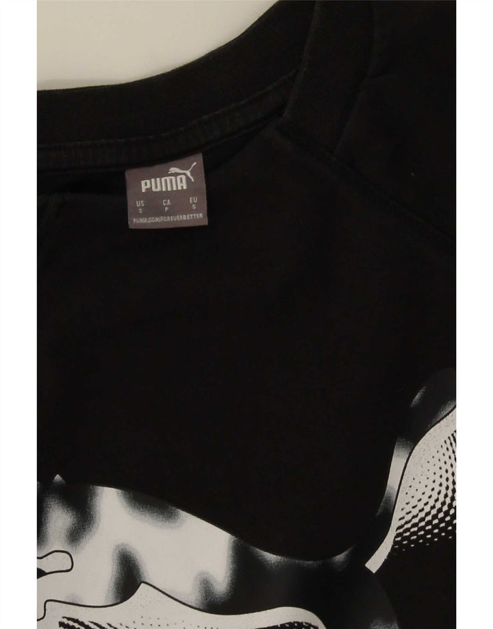 Puma Damen Graphic Sweatshirt Pullover UK 10 Small Schwarz