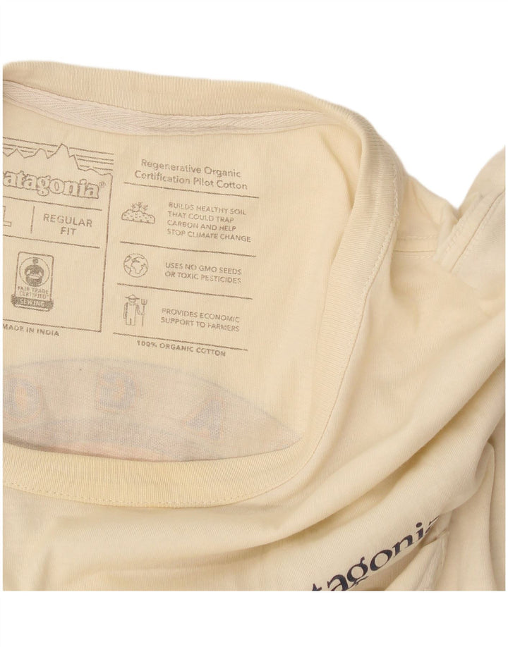 Patagonia Herren-T-Shirt mit normaler Passform, Grafik, Größe L, Beige