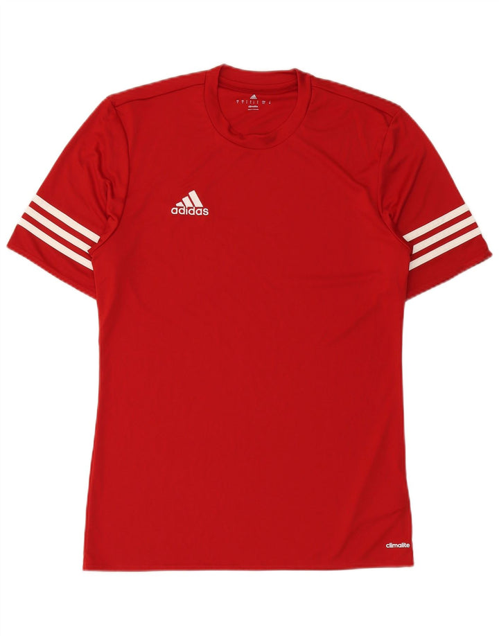 ADIDAS Herren Climalite T-Shirt Top Small Rot Polyester