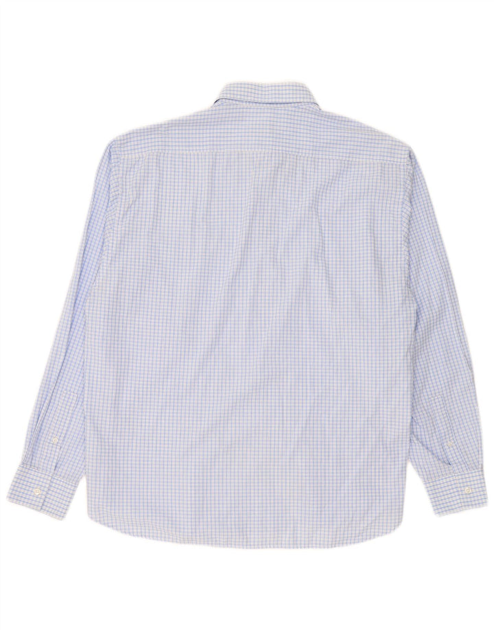 Yves Saint Laurent Herrenhemd 2XL blau kariert Baumwolle