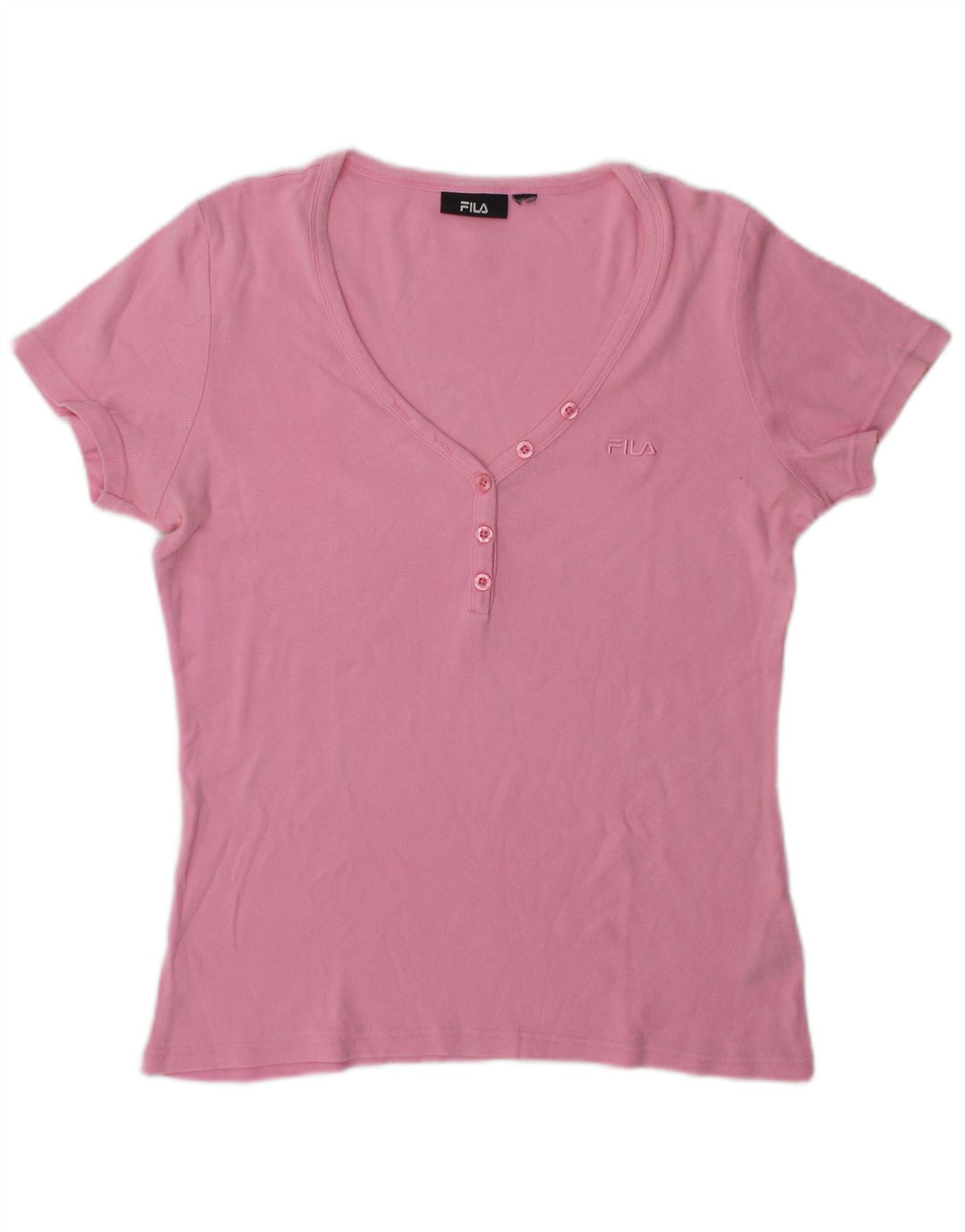 Fila Damen T-Shirt Top UK 14 Mittelrosa Baumwolle