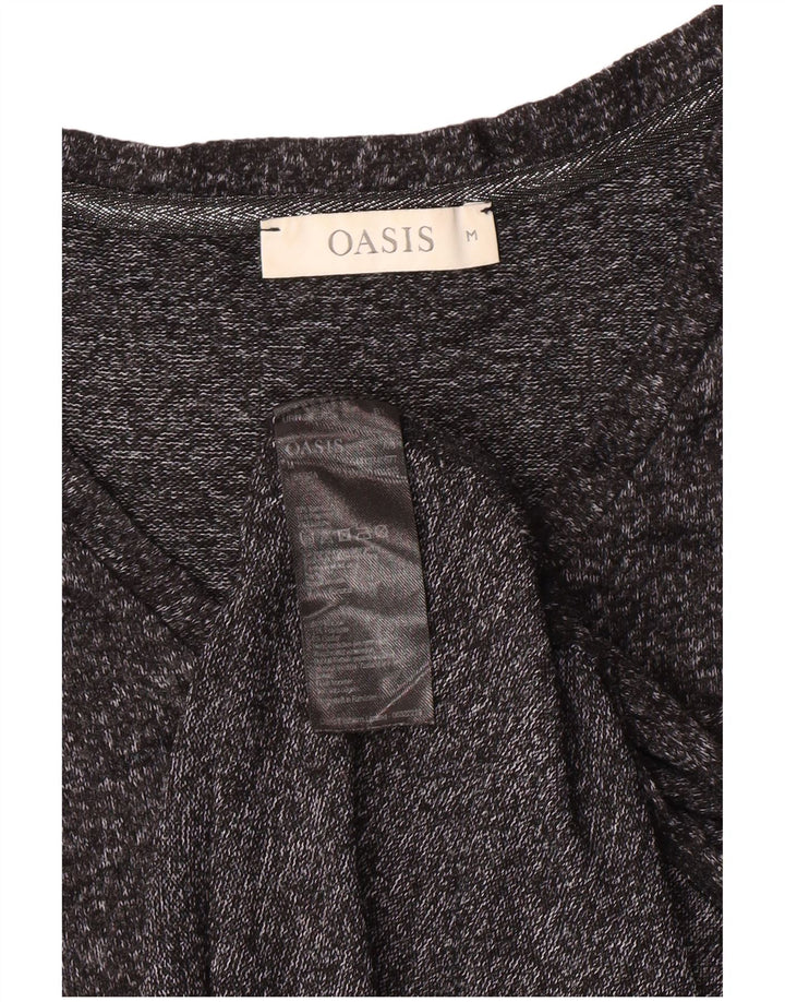 Oasis Damen T-Shirt Top UK 14 Mittelgrau gefleckte Viskose
