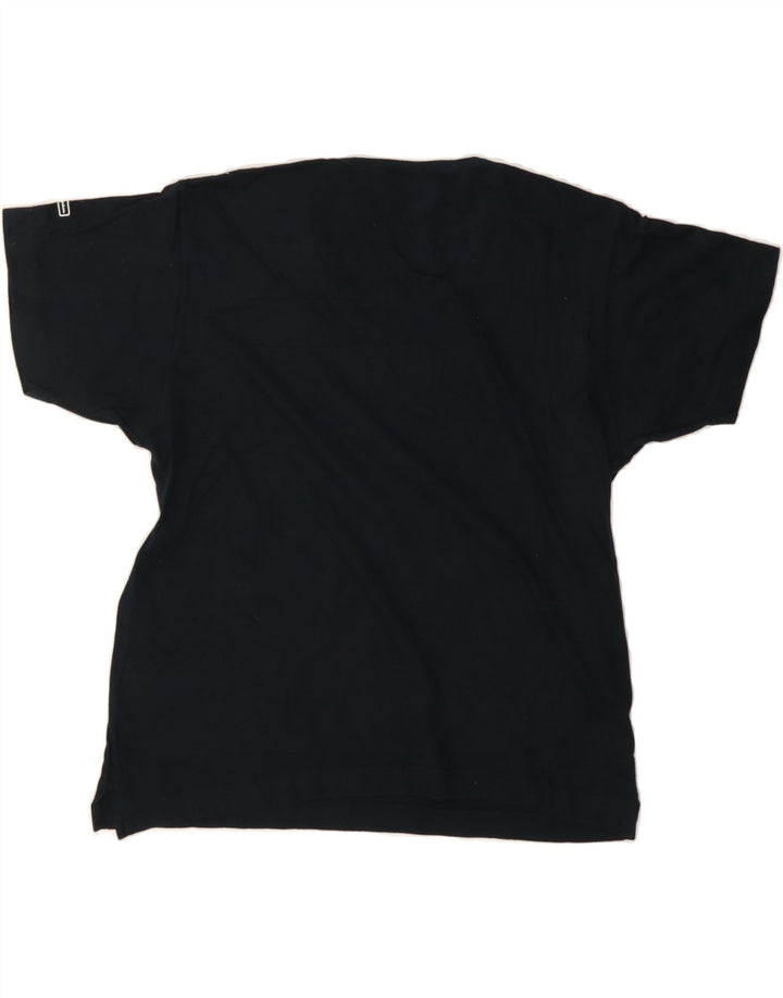 CHAMPION Womens Graphic T-Shirt Top UK 12 Medium Navy Blue Vintage Champion and Second-Hand Champion from Messina Hembry 