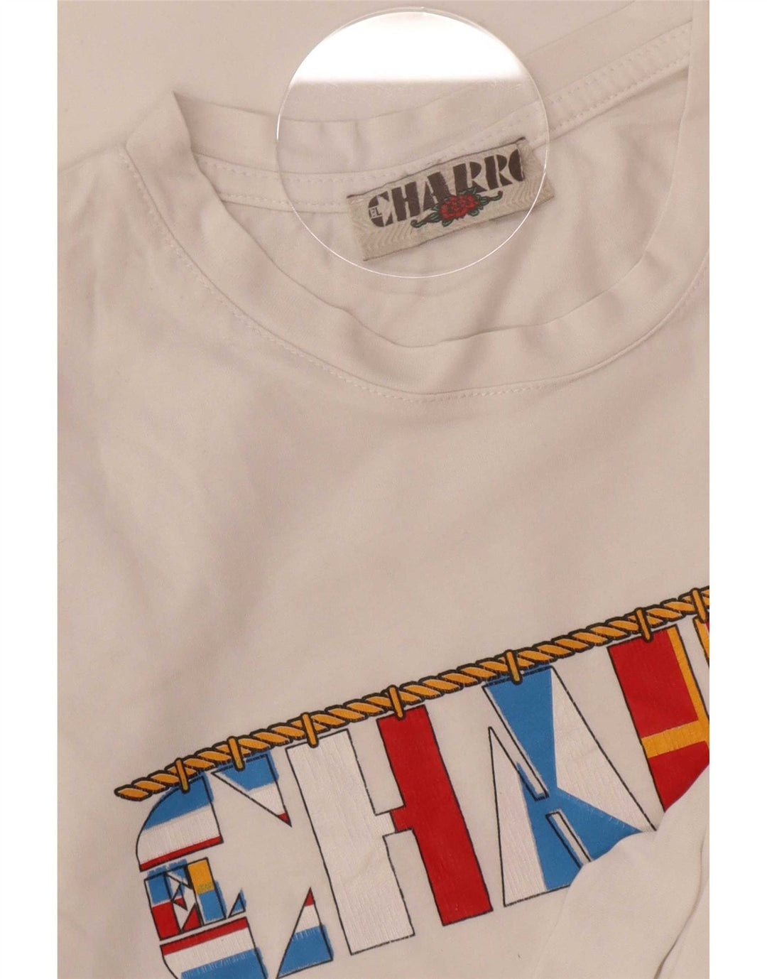 Charro Herren Grafik-T-Shirt-Oberteil Mittelweiß