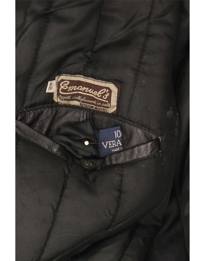 Vintage Herren Lederjacke IT 48 Medium Schwarz