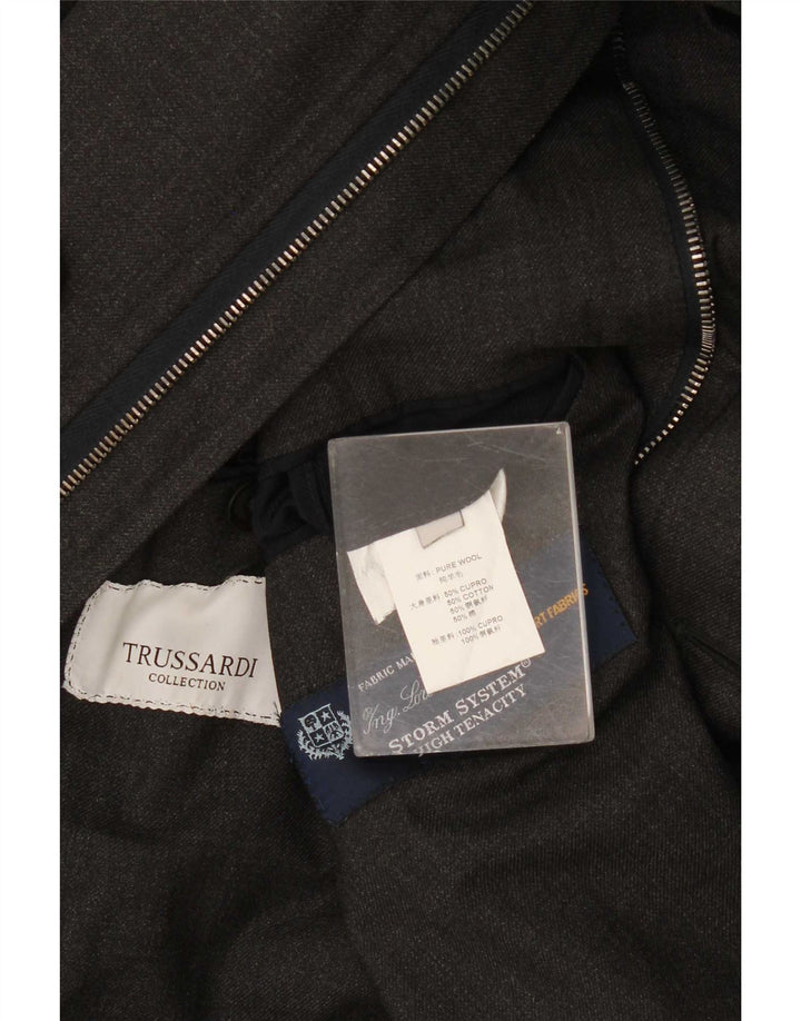 Trussardi Herrenmantel UK 40 Große graue Wolle