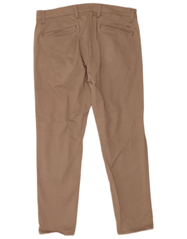 Dockers Mens Slim Chino Trousers W36 L30 Beige Cotton