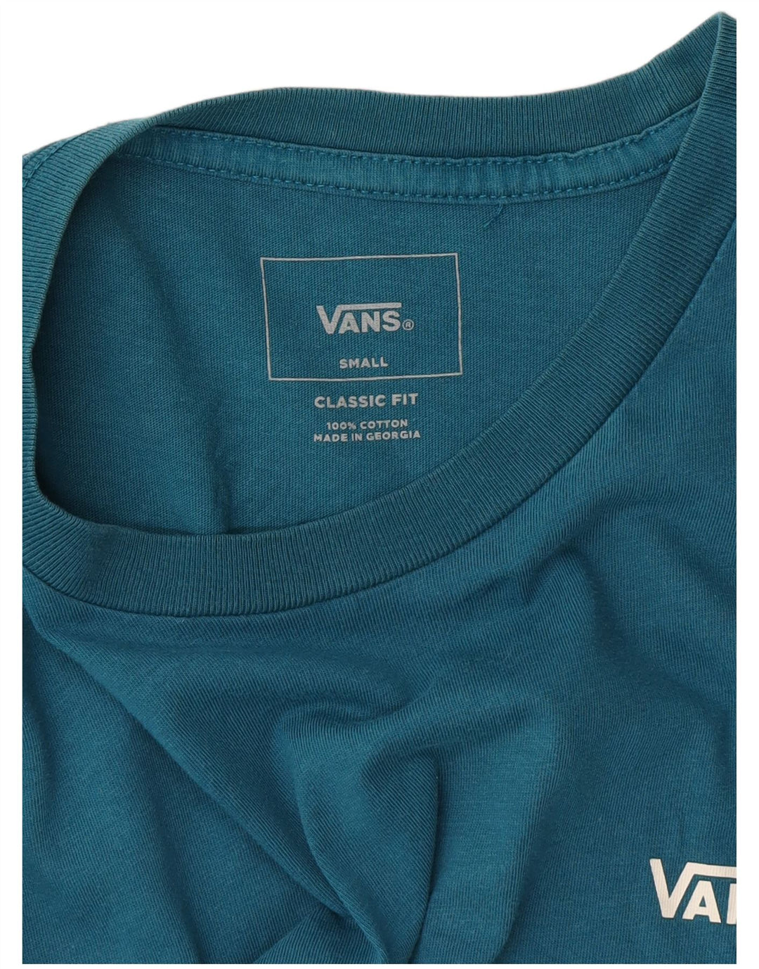 Vans Damen T-Shirt mit klassischer Passform, UK 10, Größe S, Blau, Baumwolle