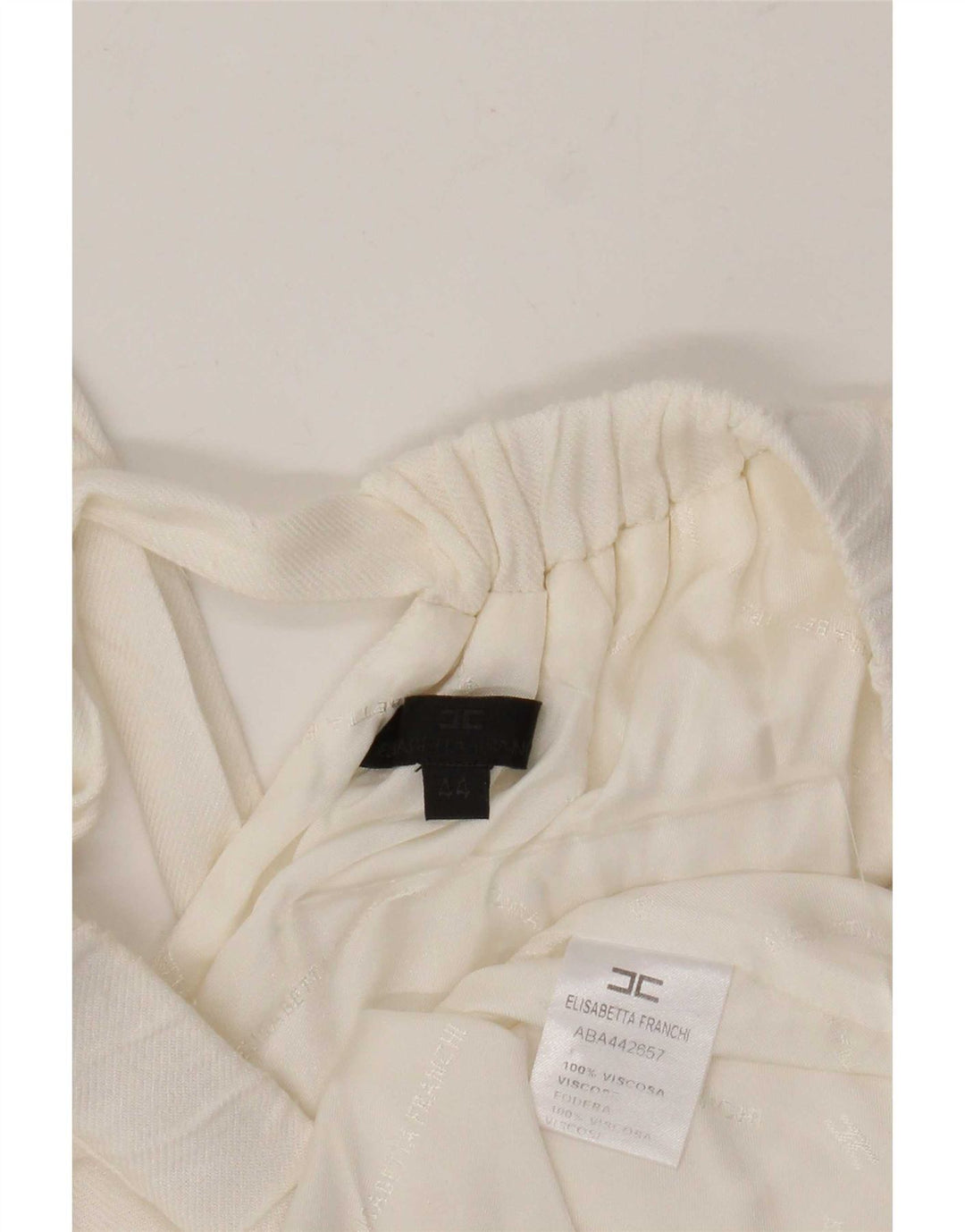 Elisabetta Franchi Damen Schulterfreies Kleid IT 44 Mittelweiße Viskose