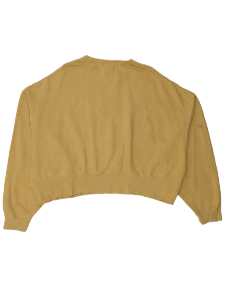 NIKE Womens Crop Oversized Sweatshirt Pullover UK 14 Medium Khaki Baumwolle