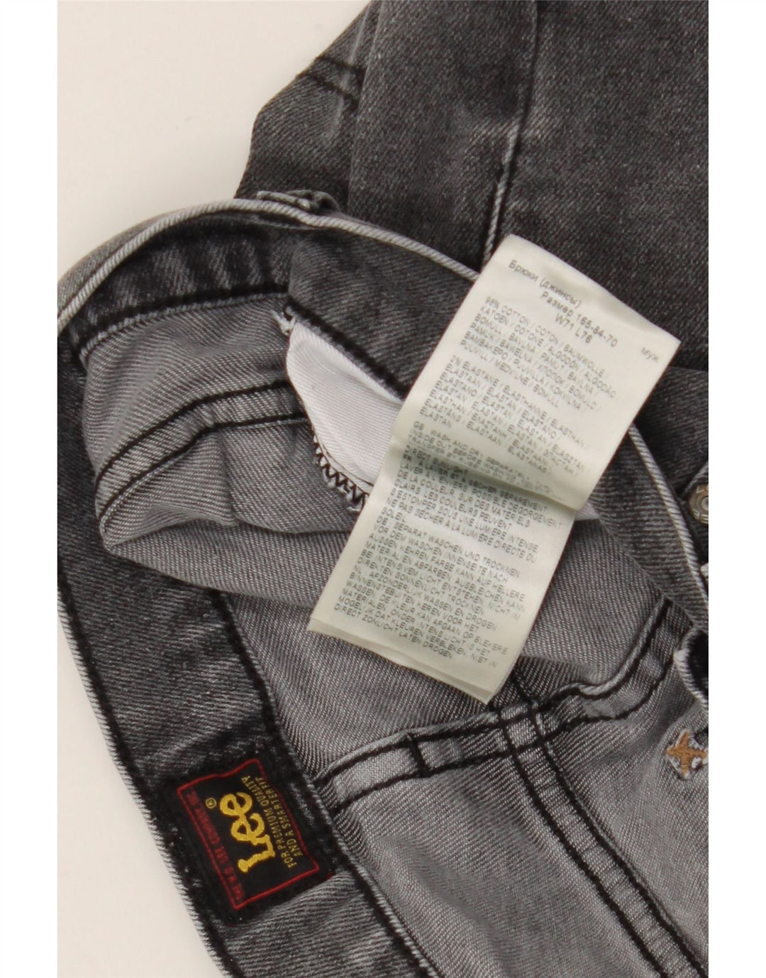 Lee Herren Luke Slim Jeans W28 L30 Graue Baumwolle
