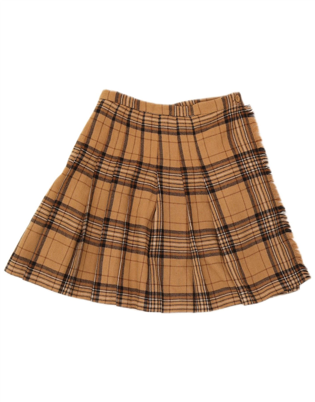 Vintage Damen Wickelrock W26 Klein braun kariert