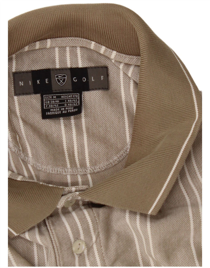 NIKE Herren-Poloshirt UK 39/41 Mittelbeige gestreift