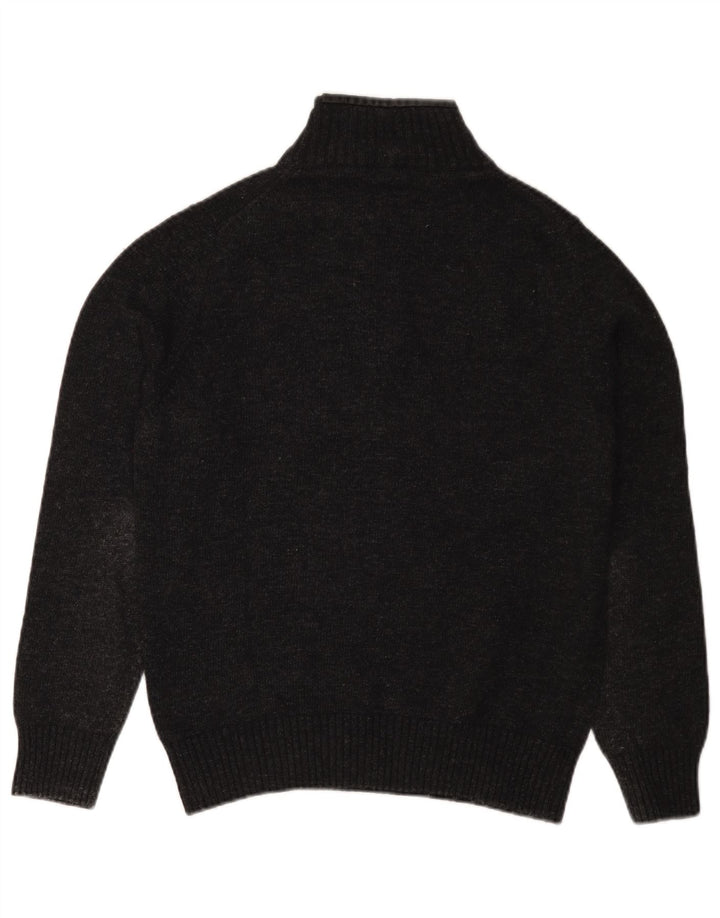 Trussardi Jeans Herren-Pullover mit Reißverschluss am Hals, kleine graue Wolle