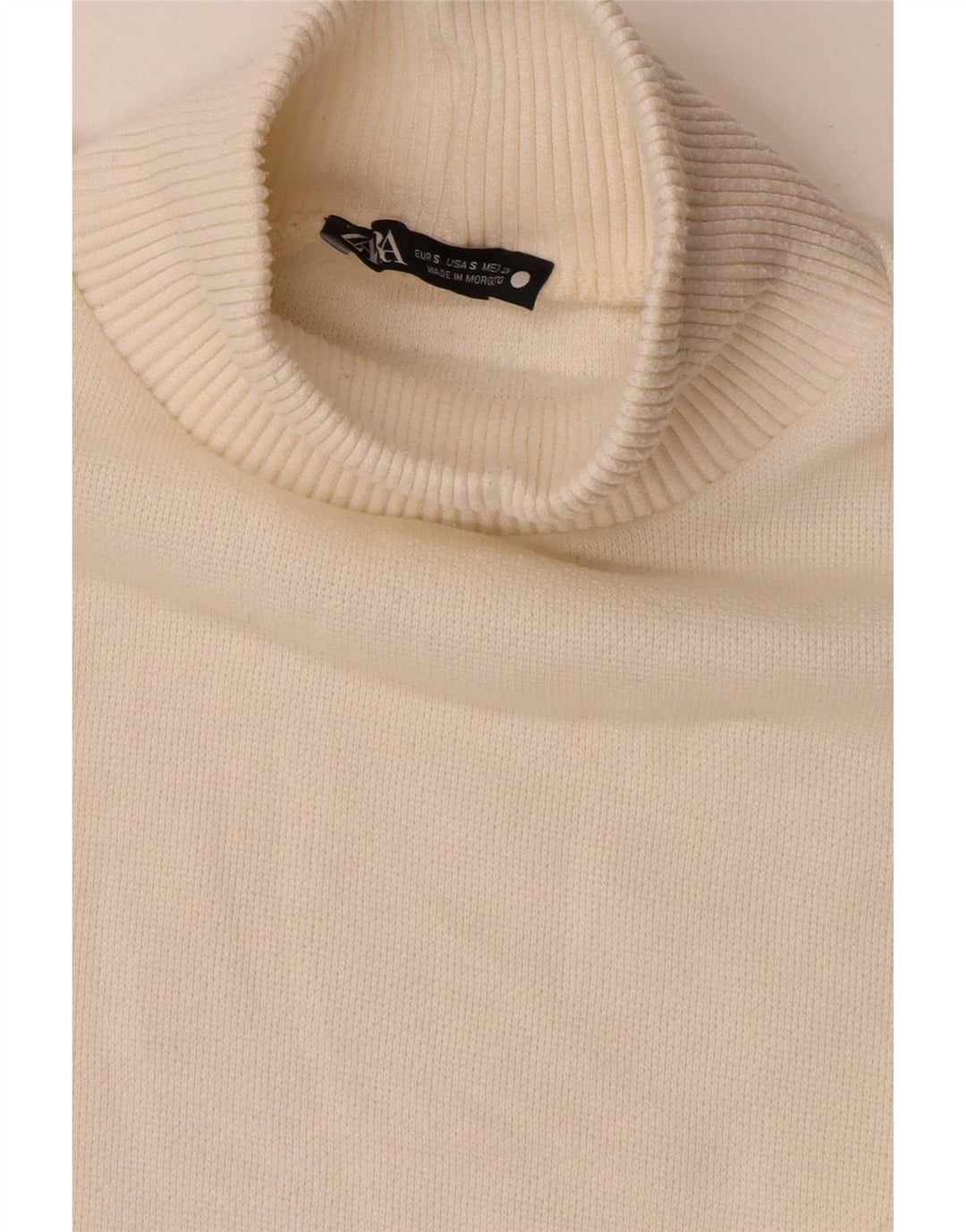 Zara Damen Crop Oversized Rollkragenpullover Pullover UK 10 Small Off White