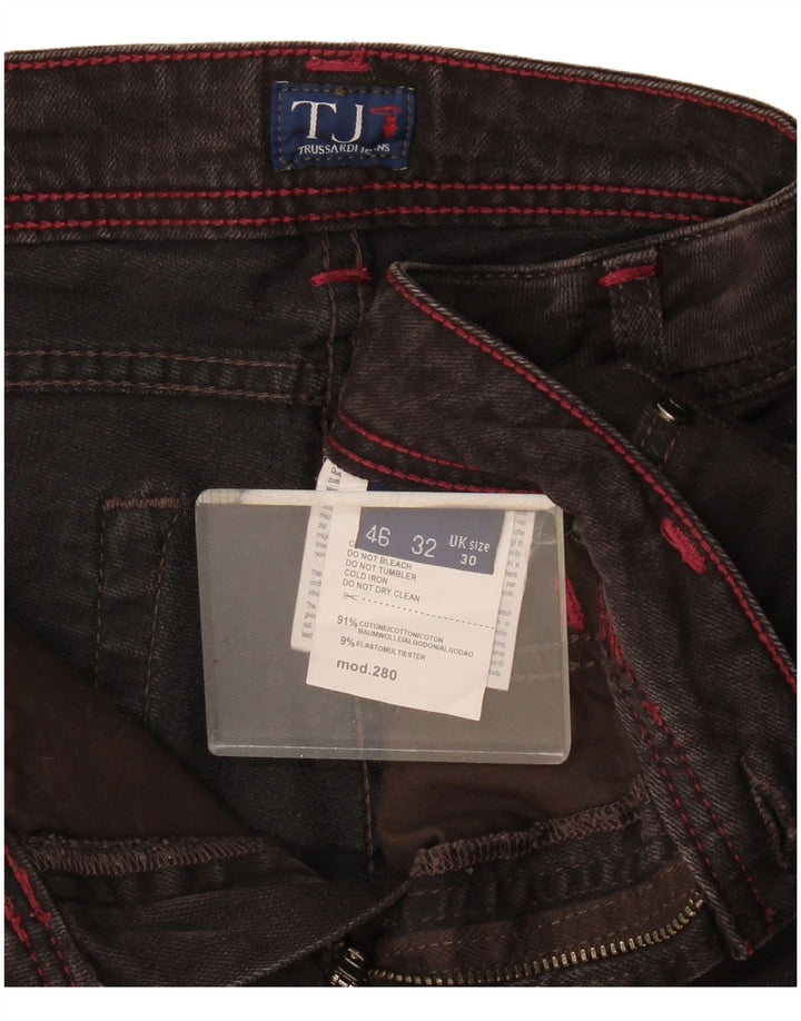 Trussardi Damen Slim Jeans W30 L33 Braune Baumwolle