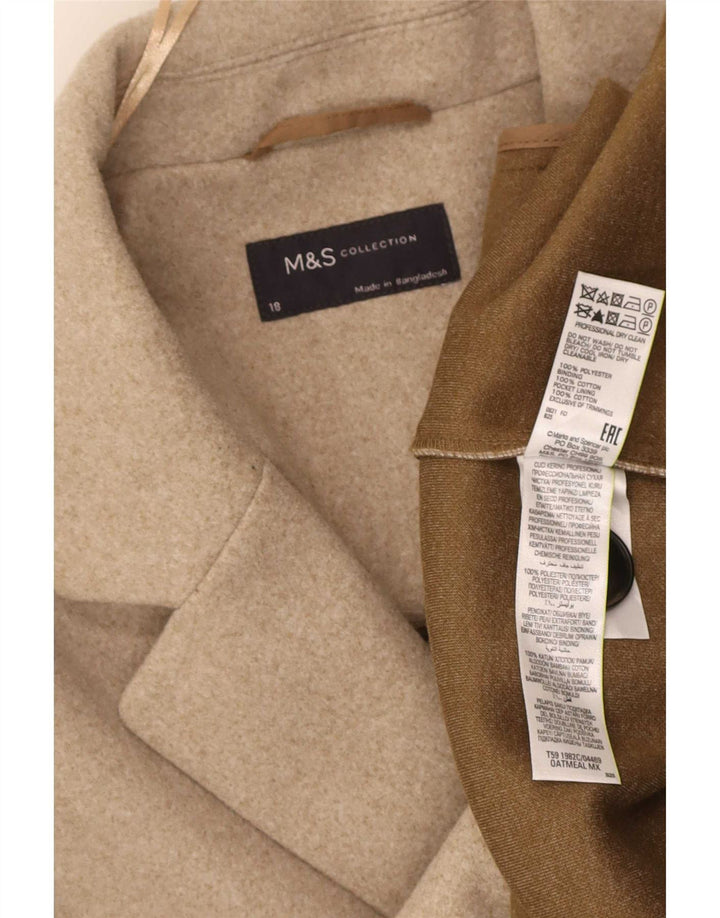 Marks & Spencer Damenmantel UK 18 XL Beige Baumwolle