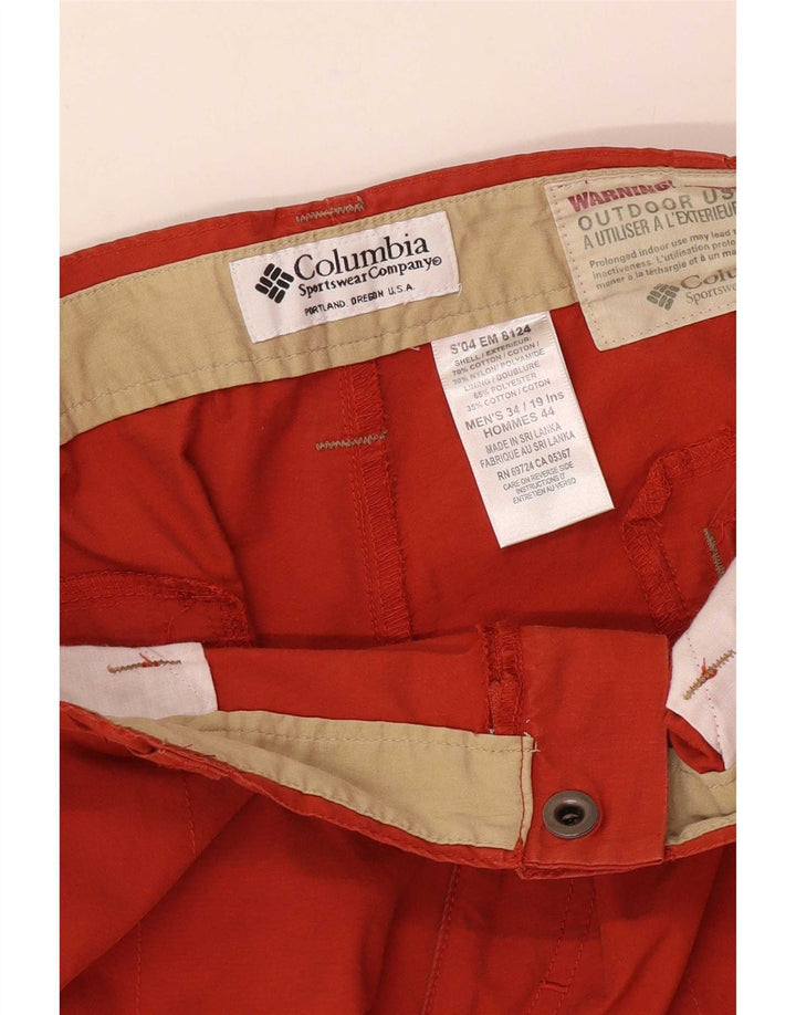 Columbia Herren Cargoshorts W34 Large Orange Baumwolle