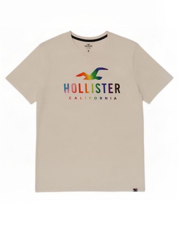 Hollister Herren-T-Shirt mit Grafik, XL, weiße Baumwolle