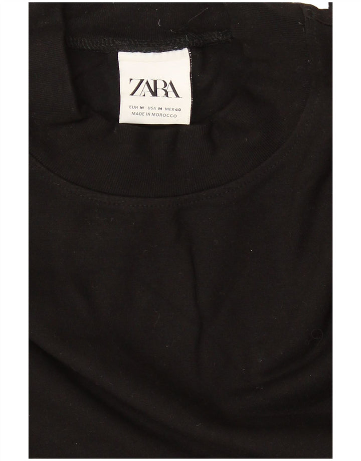 Zara Damen Sweatshirt Pullover UK 14 Medium Schwarz