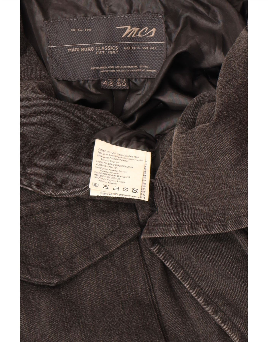 Marlboro Classics Herren-Utility-Jacke, EU 50, große schwarze Baumwolle