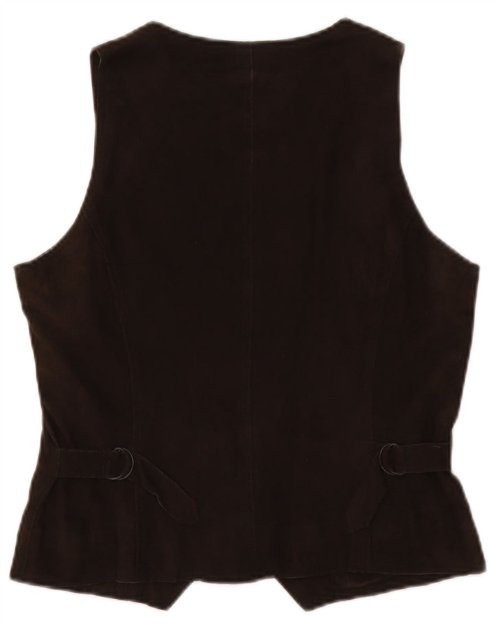 Marc O'Polo Damen Wildlederweste EU 38 Mittelbraunes Leder