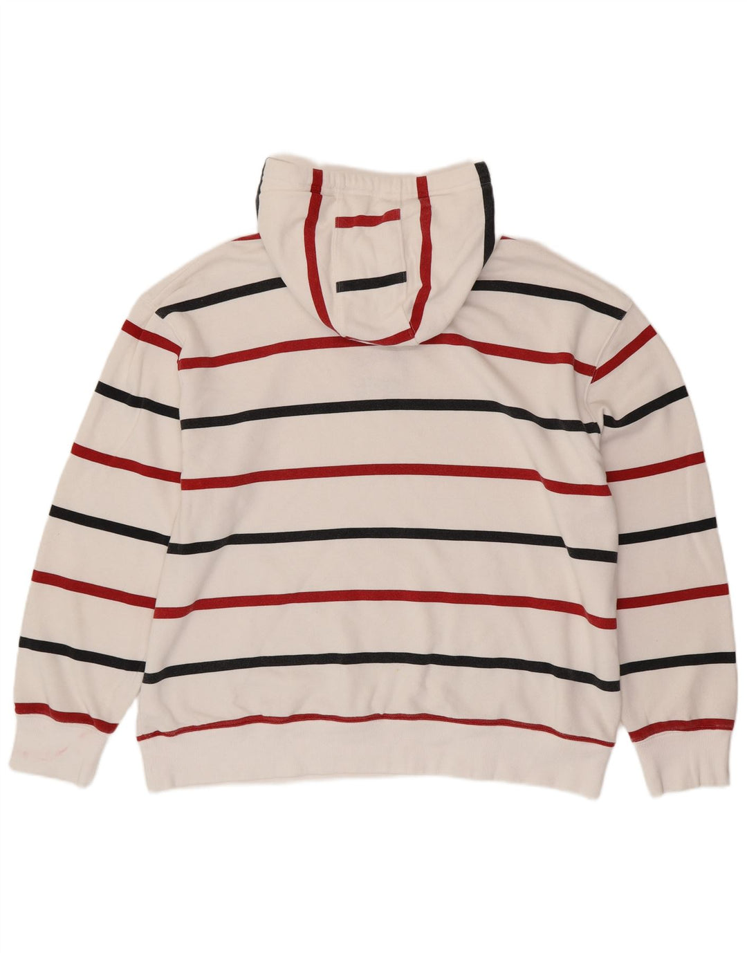 TOMMY HILFIGER Herren Kapuzenpullover 2XL weiß gestreift aus Baumwolle