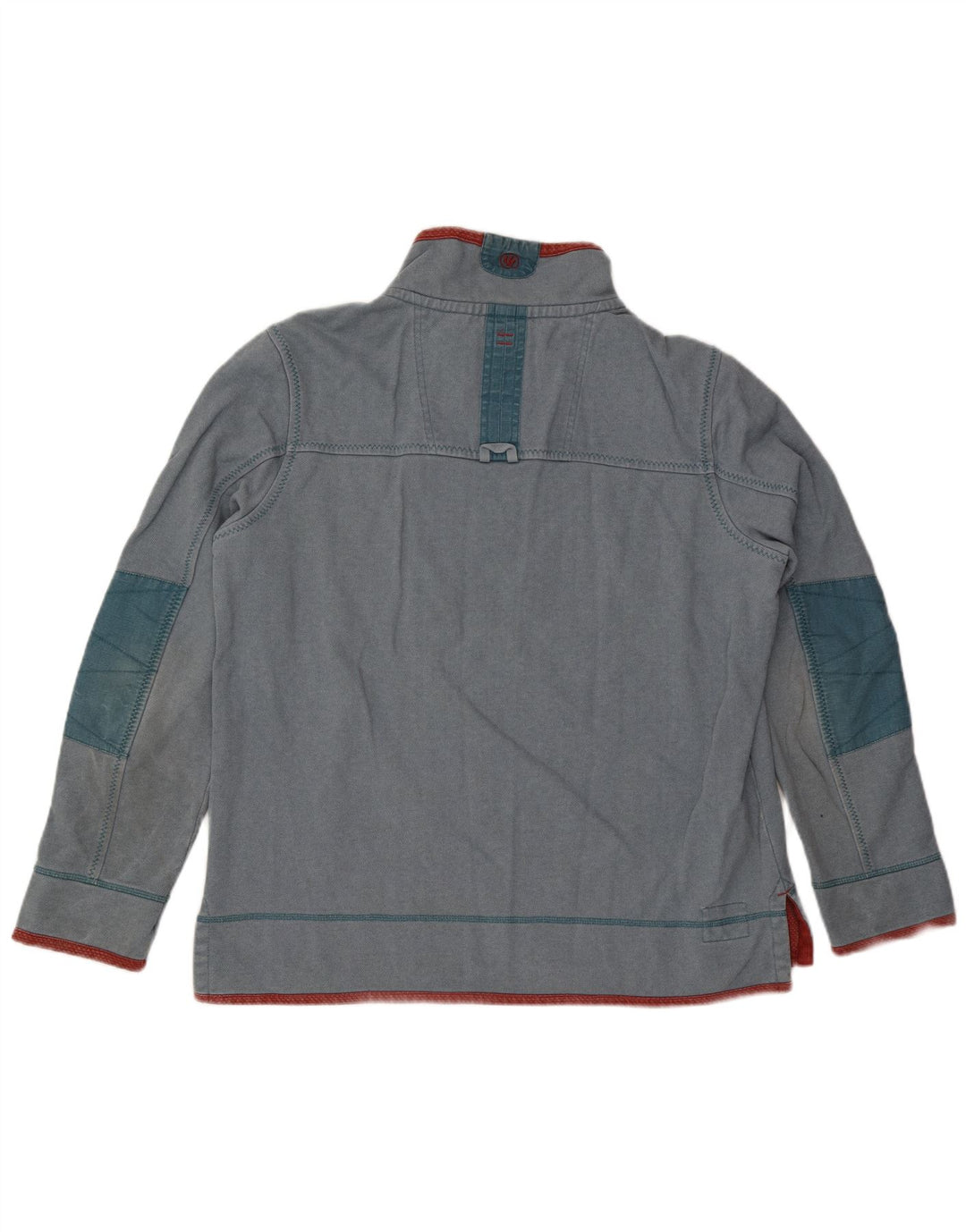 Fat Face Herren-Sweatshirt mit Reißverschluss am Hals, groß, aus blauer Baumwolle