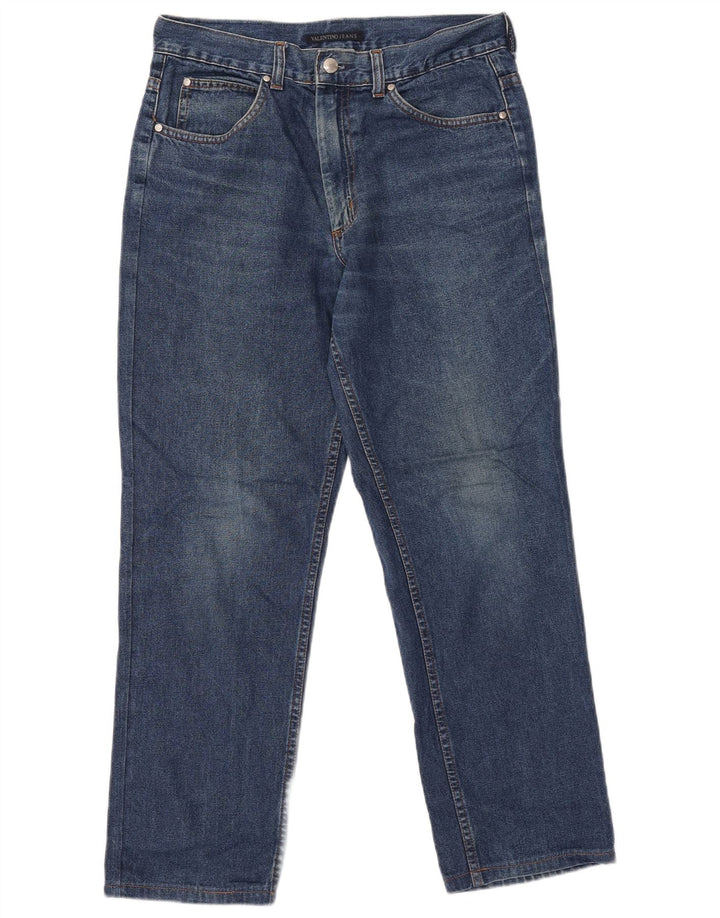 Valentino Herren Straight Jeans W32 L28 Blau