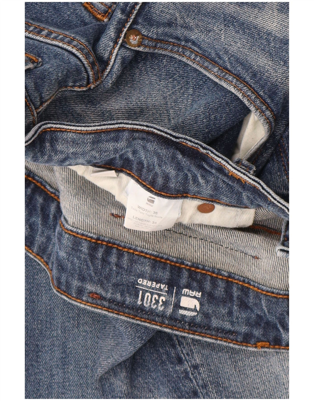 G-STAR Herren 3301 Tapered Jeans W36 L34 Blau