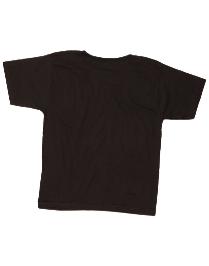 Vintage Damen Grafik T-Shirt Top UK 14 Medium Schwarz