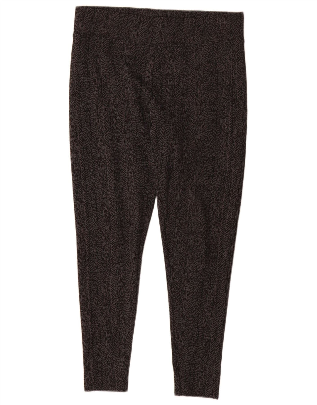 Marks & Spencer Damen Leggings UK 12 Mittelgraues Fischgrätenmuster aus Polyester
