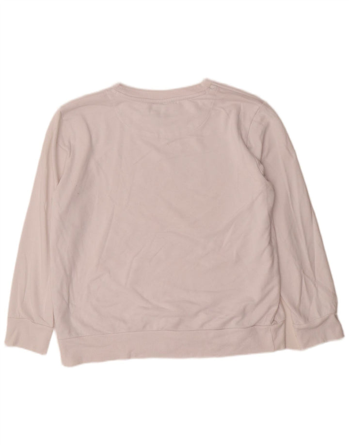 Dkny Damen Grafik-Sweatshirt-Pullover UK 14 Mittelweiße Baumwolle