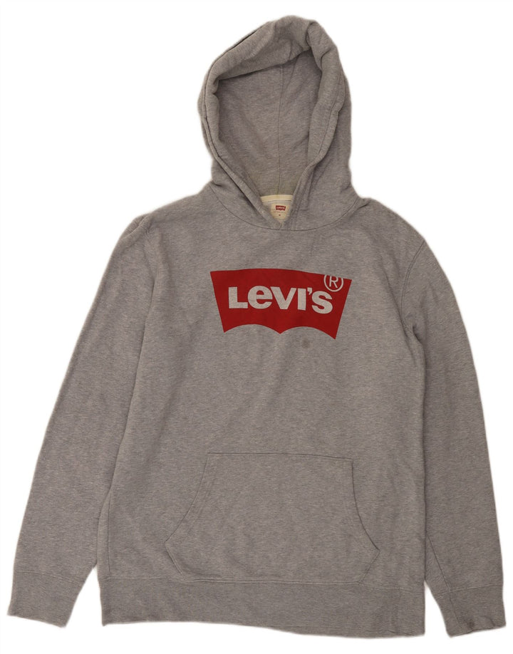 Levi's Herren-Kapuzenpullover mit Grafik, mittelgrau gesprenkelte Baumwolle