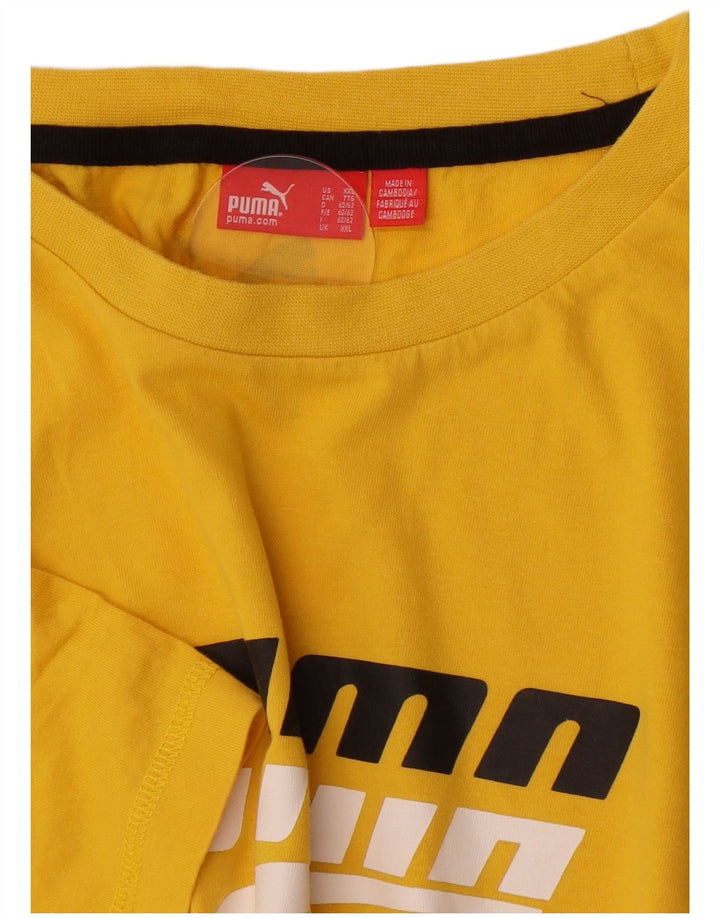Puma Herren Grafik T-Shirt Top 2XL Gelb
