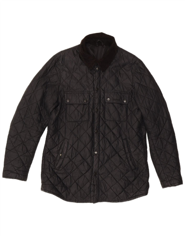 Barbour Herren Steppjacke UK 40 Large Schwarz Polyamid