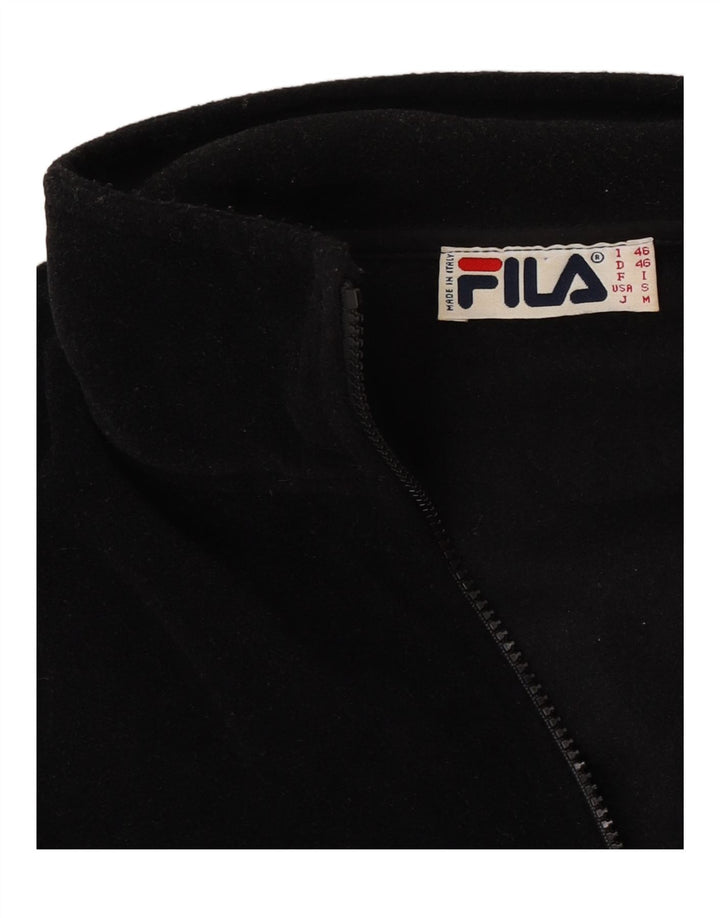 Fila Herren-Fleecepullover mit Reißverschluss am Hals, Größe 46, Schwarz