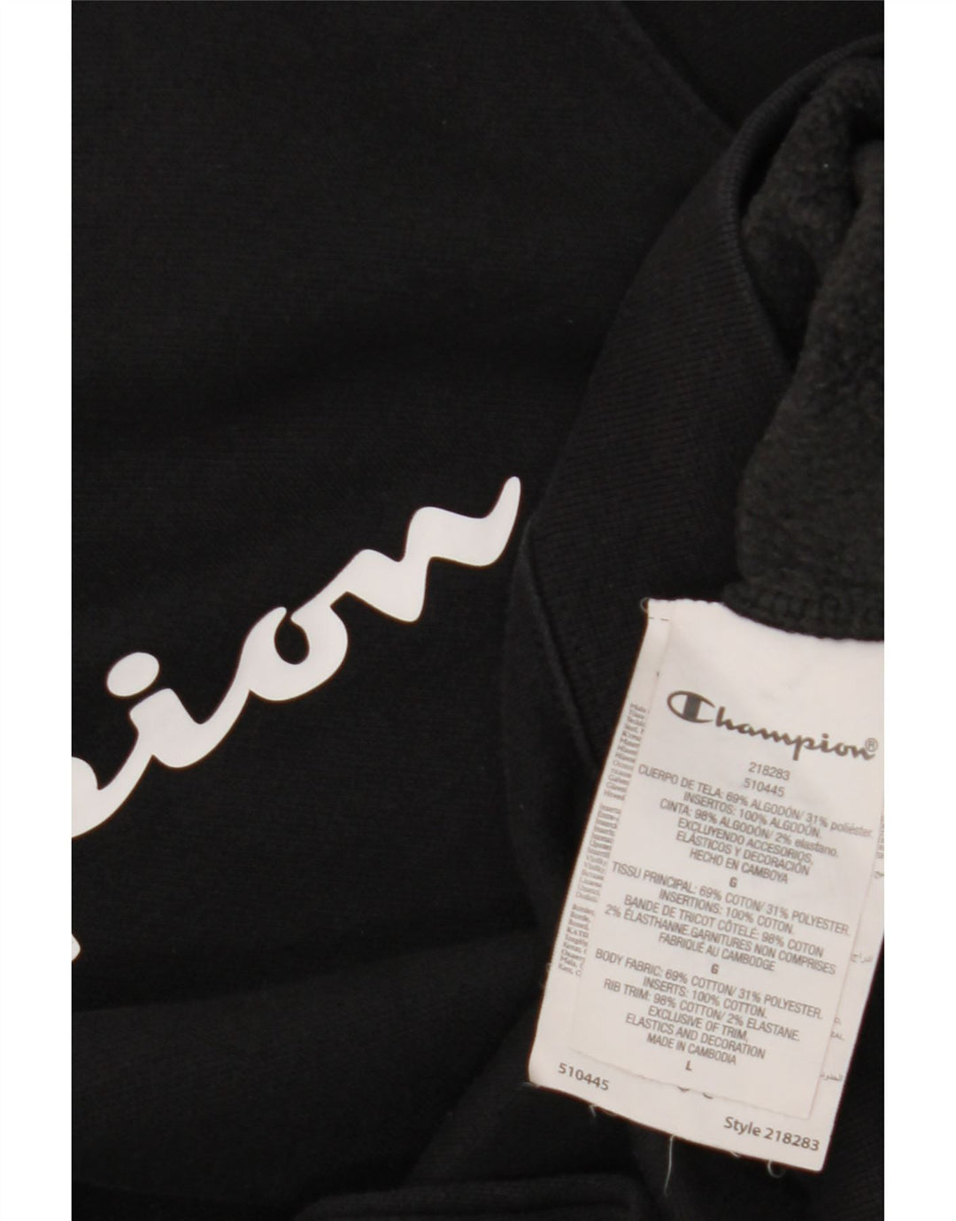Champion Herren-Sweatshirt mit Grafik, groß, aus schwarzer Baumwolle