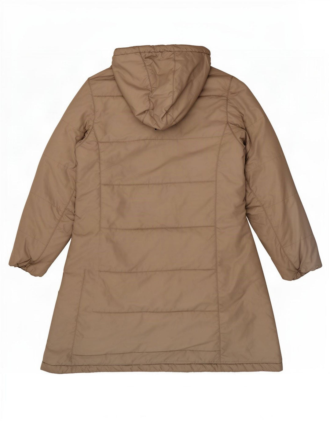 Jack Wolfskin Wattierter Damenmantel mit Kapuze, UK 12/14, mittelbeigefarbenes Polyester