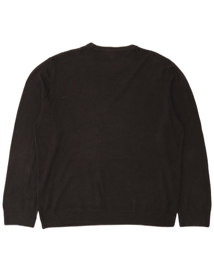 Marks & Spencer Herren-Pullover mit Rundhalsausschnitt, 2XL, schwarzes Acryl