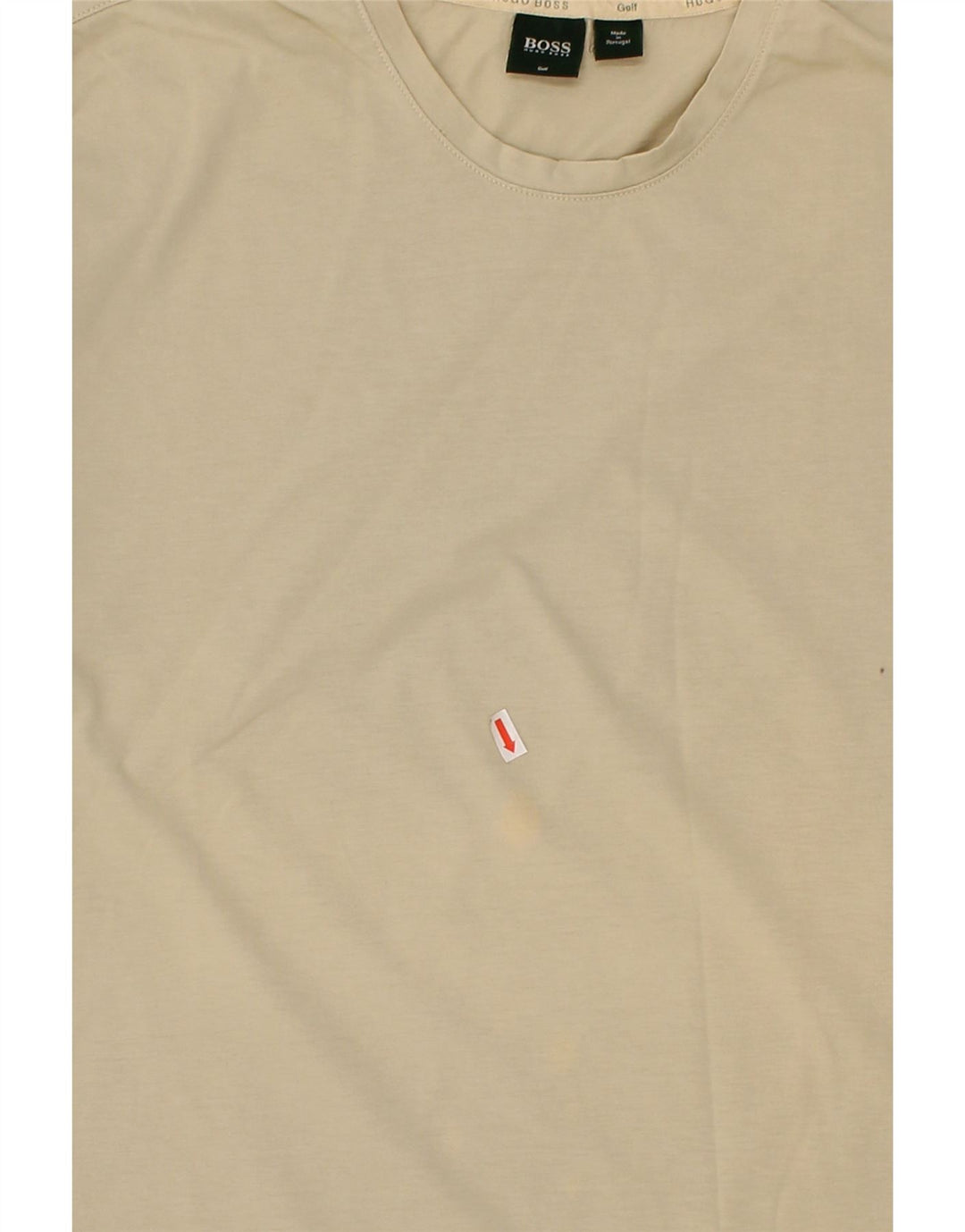 HUGO BOSS Mens T-Shirt Top Large Beige Cotton Vintage Hugo Boss and Second-Hand Hugo Boss from Messina Hembry 