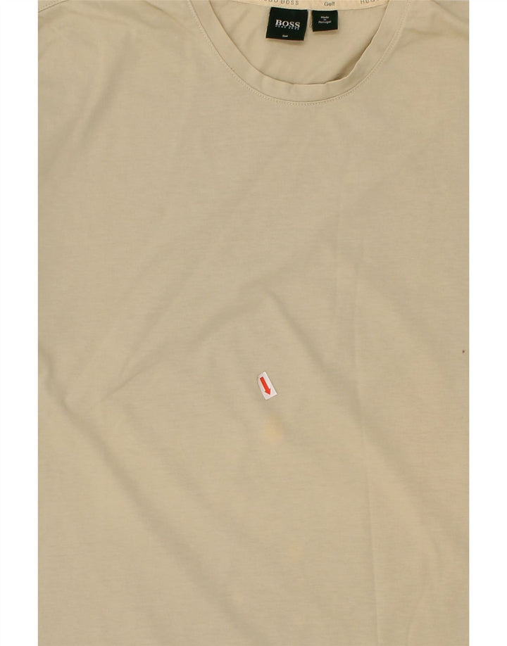 HUGO BOSS Mens T-Shirt Top Large Beige Cotton Vintage Hugo Boss and Second-Hand Hugo Boss from Messina Hembry 