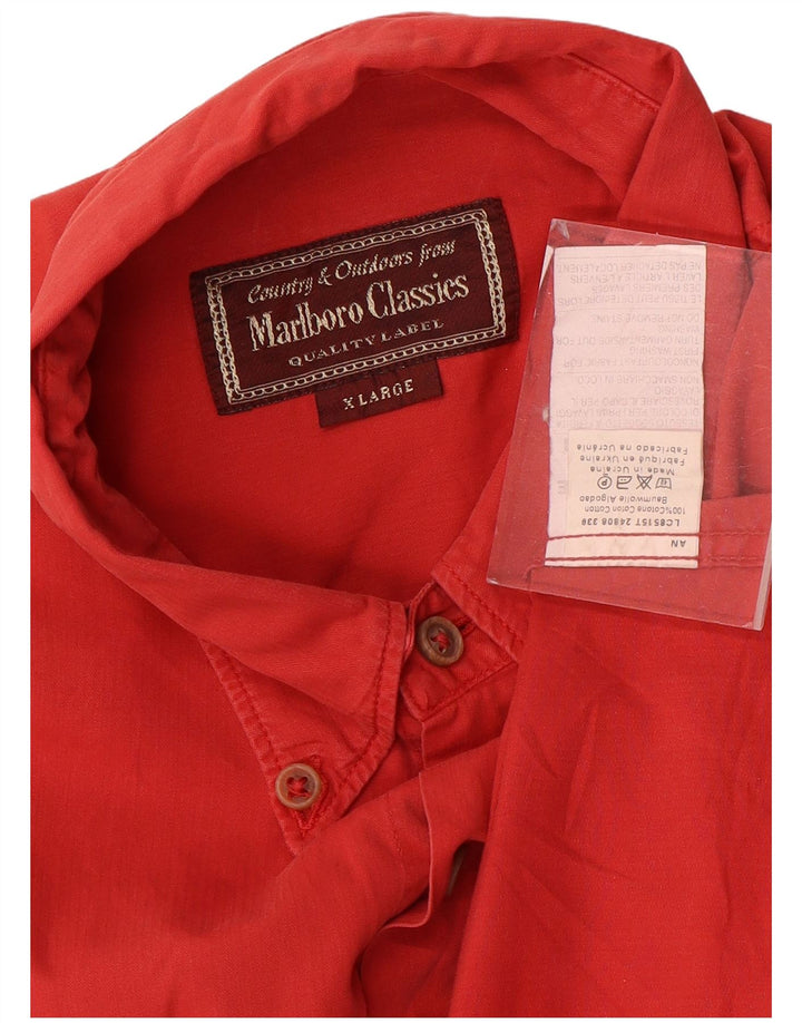 Marlboro Classics Herrenhemd XL, rote Baumwolle