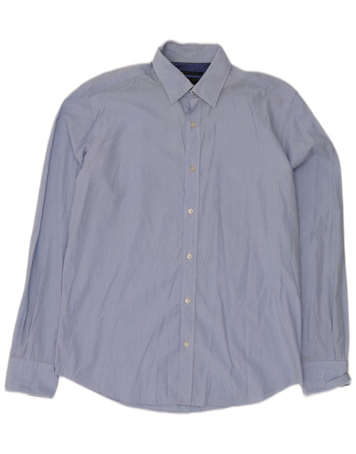 MASSIMO DUTTI Herrenhemd Mittelblauer Gingham-Karo
