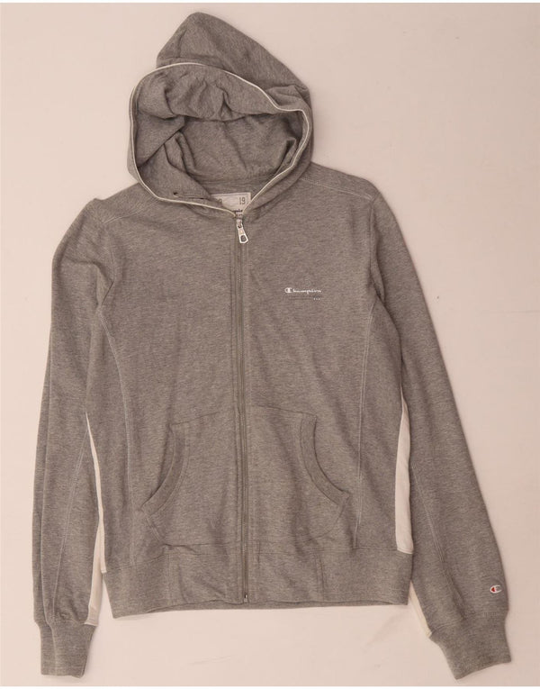 Champion Womens Heritage Classics Zip Hoodie Sweater UK 14 Medium Grey