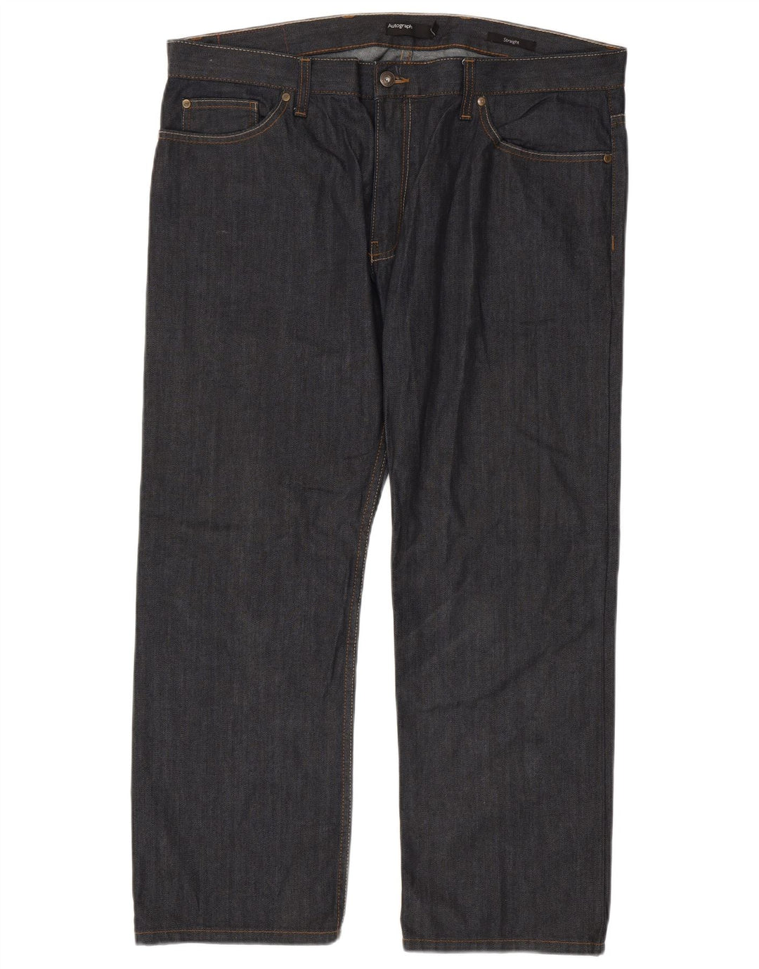 Marks & Spencer Herren Straight Jeans W40 L29 Marineblau Baumwolle