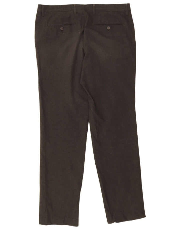 Marks & Spencer Herren Slim Fit Chinohose W34 L31 Grauer Hahnentritt